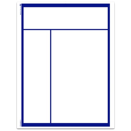 Interior Style Blue Ink Blank Stock Laser Window Stickers, 8-1/2" x 11", Self-Adhesive with Fade-Resistant Design, Single-Part for Customizable Business Displays