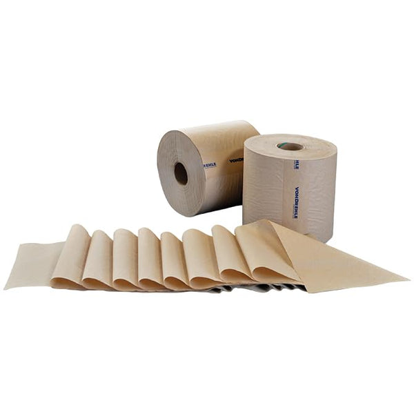 White Natural Roll Towels - 7.9" x 800', Soft and Absorbent, Non-Perforated - Hardwound Paper Towels for High-Volume Commercial Use - Packaged 6 Rolls per Case