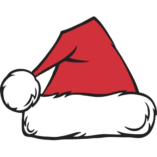 Santa Hat Window Stickers - Vibrant Red Christmas Holiday Stickers - Durable, Weatherproof Vinyl with Easy On/Off Adhesive - Back Slit for Seamless Installation - 8-1/2" x 6-3/4"