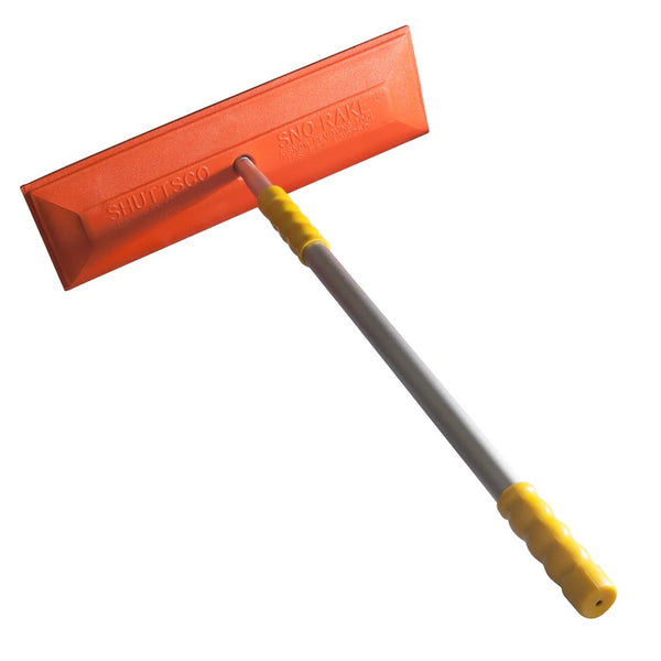 Shuttsco 18" Commercial Duty Sno-Rake with Telescoping Aluminum Handle 26"-47" - Non-Abrasive Foam Head Snow Removal Tool - Adjustable Snow Rake for Car Dealerships & Vehicle Owners - Made in USA