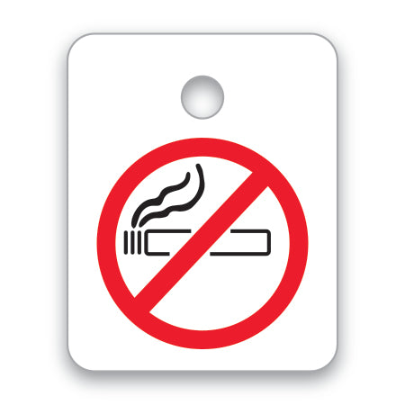 No Smoking Plastic Key Fob for Car Rentals, Dealerships, and Fleet Management - 1" x 1.25" Size, Durable Rigid Plastic - Keep Rentals, Loaners, and Demos Smoke-Free