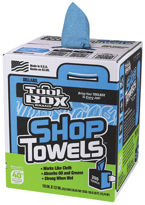 Disposable Shop Towels - 110" x 12", 200 Sheets Per Box - Ideal for Automotive Service Centers & Body Shop Departments