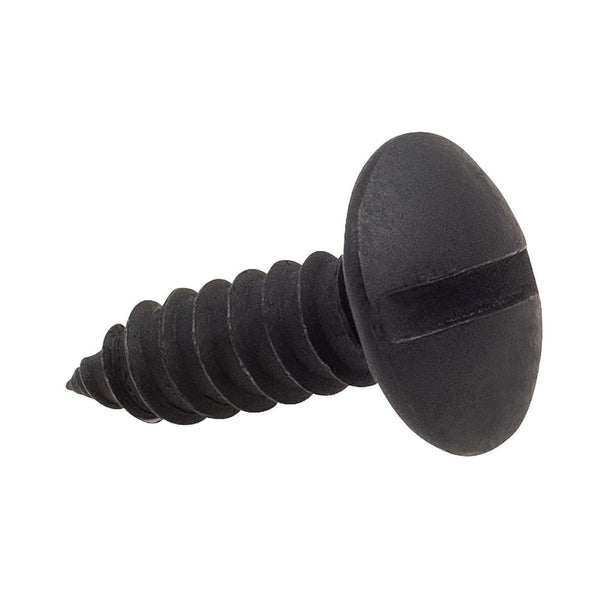 Slotted Truss Head License Plate Screws - #14 × 3/4" Durable Black E-Coat Corrosion-Resistant Universal Fit Screws for Car Dealerships - Bulk Pack of 100