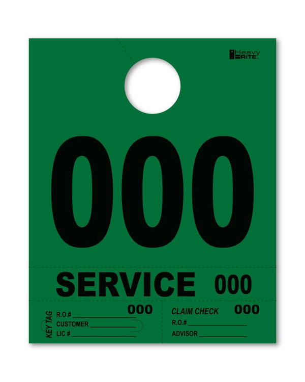 4 Part Heavy-Brite Premium Service Dispatch Numbers - Efficient Dispatch Management with Green Bold Numbers, Customizable, Matching Key Tags, Claim Checks