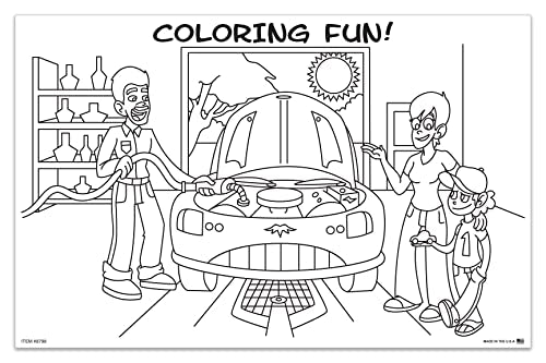 Coloring Pad for Kids - Large 17" x 11" Padded Top with Easy One-Sheet Dispensing - Bulk Pack of 50 Sheets - Ideal for Sales, Service Departments, Schools & Child Entertainment