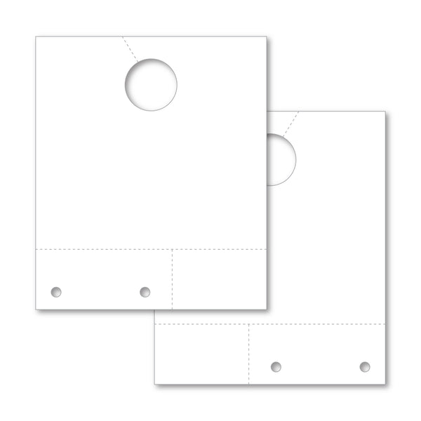 White Blank Service Dispatch Numbers - 5.5" × 6.5" Size, 100# White Tag Stock, 1-1/4" Hole Diameter - Padded 50 per Pad