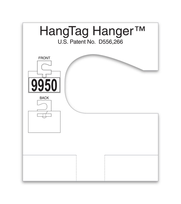 Hangtag Hanger Adapter for Hanging Dispatch Numbers - White Card Stock, 3" x 3.5" - Adjust Hang Tags for Better Visibility in Automotive Dealerships