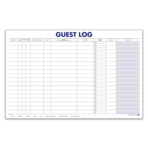 Professional Guest Log Book - Efficiently Track Potential Customers and Follow-Up - Ideal for Automotive Dealerships, Repair Shops, and Service Centers - 17" × 11" - 100 Sheets Per Pad