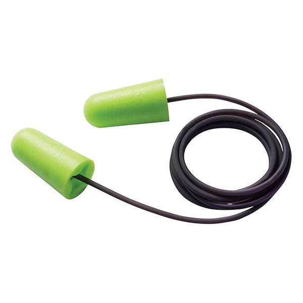 Corded Ear Plugs for Hearing Protection - Soft Polyurethane Foam, X-Emboss Comfort Design, Tapered Fit - High Noise Reduction, Ideal for Construction, Industrial Use