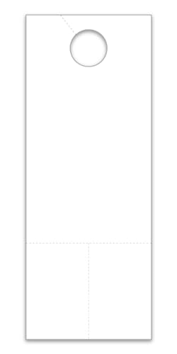 Two-Tab Hang Tag for Car Dealerships - Plain White Stock, Optimal 4.25" x 11" Size - Dual 2-1/8" x 3" Removable Tabs for Business Cards or Coupons