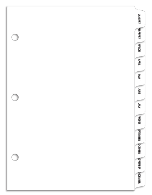 Month Divider Set with Pre-Printed January to December Tabs – Durable Monthly Index Dividers for Binders – Heavy-Duty Reinforced Tabs for Organized Filing Systems in Offices & Automotive Workshops
