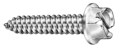 Slotted Hex Head License Plate Screws for Car Dealerships - #14 × 3/4" & #14 × 1-1/4" Stainless Steel - Universal Fit Durable Vehicle License Plate Screws, Automotive Hardware, Bulk Pack of 100