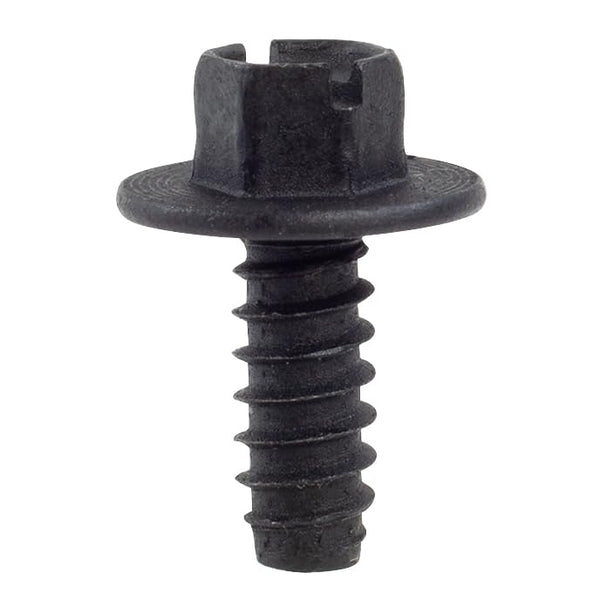 Slotted Hex Washer Head License Plate Screws - #14 × 5/8" Size - Durable Black E-Coat Corrosion-Resistant Universal Fit Screws for Car Dealerships - Bulk Pack of 100