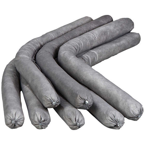 Sorbent Flake Socks for Oil, Diesel, Fuel & Hydrocarbon Spill Cleanup – 3" x 4' Water-Repellent Absorbent Socks – High-Performance Spill Containment – Industrial & Automotive Use