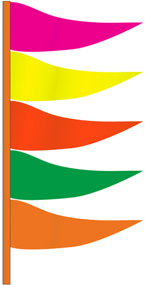 Plasticloth Antenna Flags for Auto Dealerships - Easy Slide-On Installation - 32" Sleeve, 4" x 12" Triangular Car Antenna Flags - Vehicle Advertising Flags, Outdoor Durable