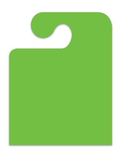 Jumbo Blank J-Hook Style Mirror Hang Tags - Fluorescent Green Large Size (8-1/2" × 11") Car Dealer Tags for Auto Dealership Supplies - Durable 11-Point Stock Material