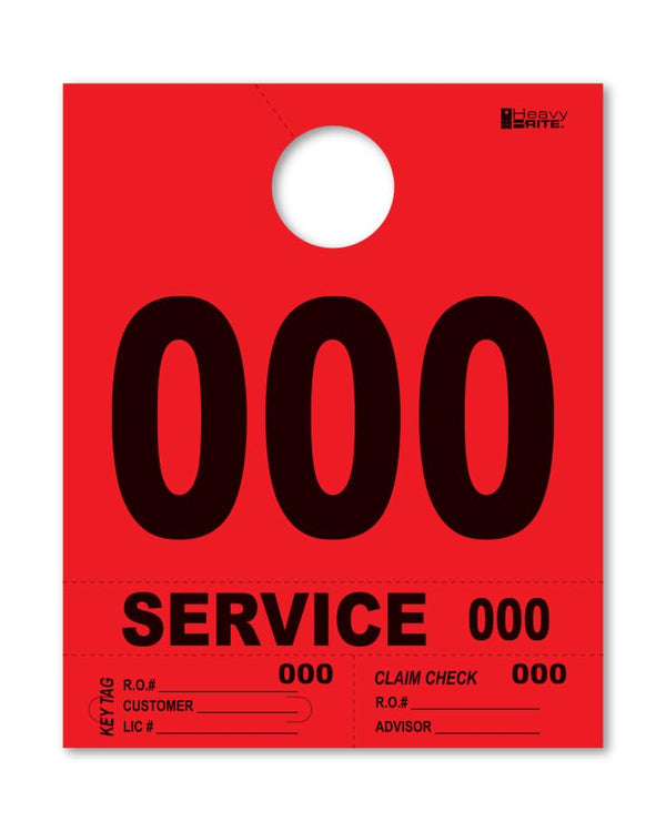 4 Part Heavy-Brite Premium Service Dispatch Numbers - Efficient Dispatch Management with Red Bold Numbers, Customizable, Matching Key Tags, Claim Checks