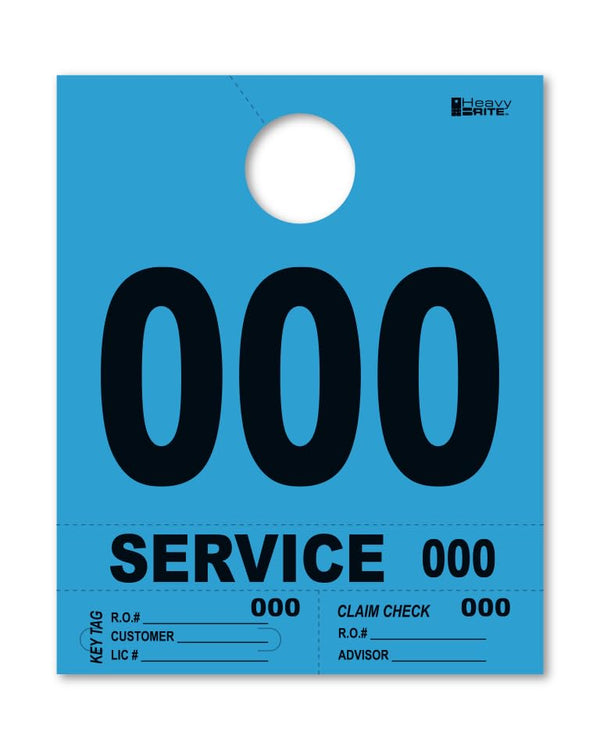 4 Part Heavy-Brite Premium Service Dispatch Numbers - Efficient Dispatch Management with Blue Bold Numbers, Customizable, Matching Key Tags, Claim Checks