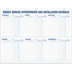 Heavy-Duty Daily Service Route Sheets - 100# White Tag Stock with Blue Ink Print - 12" x 15" Spiral Bound with Protective Cover (50 Sheets/Book)