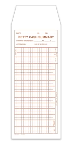 Petty Cash Envelope for Bank Deposit Slips and Business Mailing Envelopes - 9-1/2" ×4-1/8" 24# White Policy Envelope with Flap End - Suitable for Retailers, Restaurants and Stores