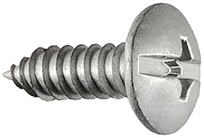Duo-Drive Truss Head License Plate Screws - #14 × 3/4" Durable Dacromet Coated Screws - Universal Fit Rust-Resistant Car Dealership Hardware - Bulk Pack of 100