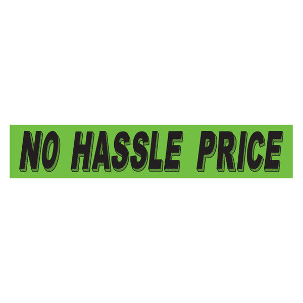 Slogan Window Stickers for Car Dealerships - Black on Fluorescent Green - Weatherproof Vinyl - 14.5" × 2.75" - Easy On/Off Adhesive