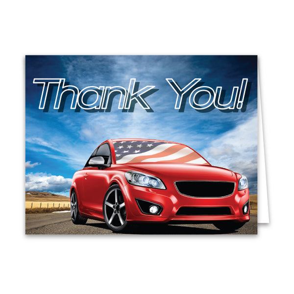 Customer Appreciation Greeting Cards for Auto Dealerships - 4.5" x 5.5" Size - Thank-You Message for Vehicle Purchases and Referrals