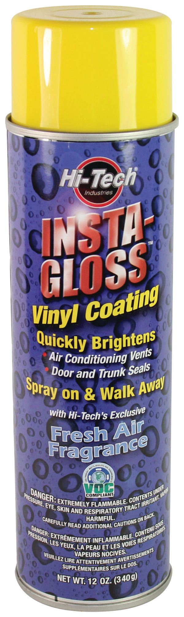 Insta-Gloss Vinyl Coating for Automotive Use - Glossy Coat for Vents, Dashboards, Consoles, Door Panels & Exterior Trim Parts - UV Protection with Fresh Air Aroma - 12 Ounce Aerosol Can