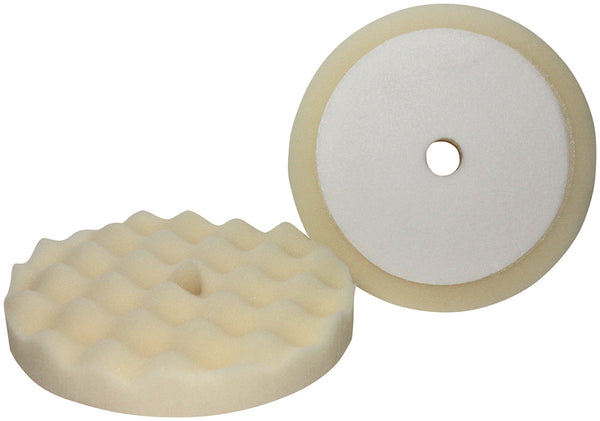 8" Velcro Waffle Foam Buffing Pads - Heavy Cut Buffing Pad Compatible with Compounds and Polishes - Reduces Heat Buildup for Smooth Finish - Ideal for Paint Polishing and Finishing