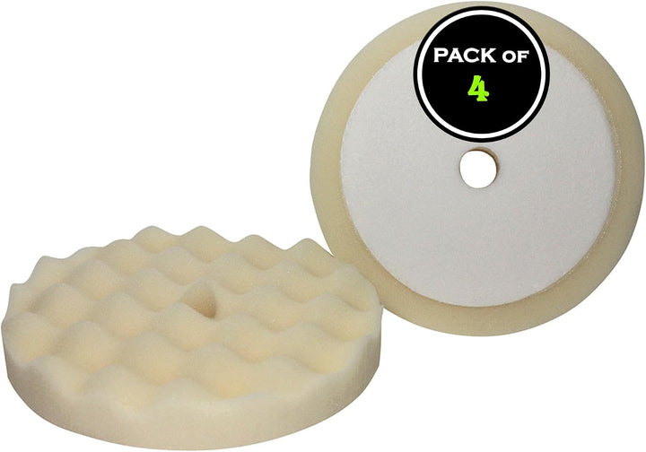 8" Velcro Waffle Foam Buffing Pads – Heavy Cut Polishing Pads for Car Paint Correction, Scratch & Swirl Removal | Heat-Reducing Design for Professional Finishing