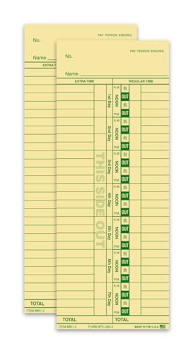 Time Clock Cards for Regular & Extra Time Tracking