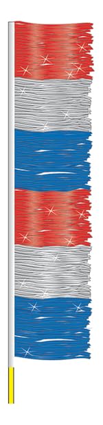 Red, Silver & Blue Ground Pennants for Automotive Event Decor - 11" Wide Metallic Fringe with 6' Fiberglass Pole - Durable Car Lot Pennants for Festivals, Car Shows, Patriotic Celebrations