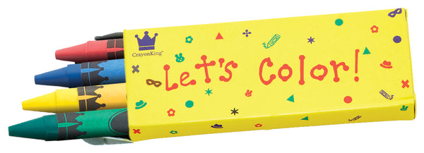 4-Color Non-Toxic Crayons for Kids - Bulk Pack of 50 Boxes with Red, Yellow, Green & Blue - 3-7/16" Long Child-Safe Crayons for Schools, Daycares, and Creative Activities
