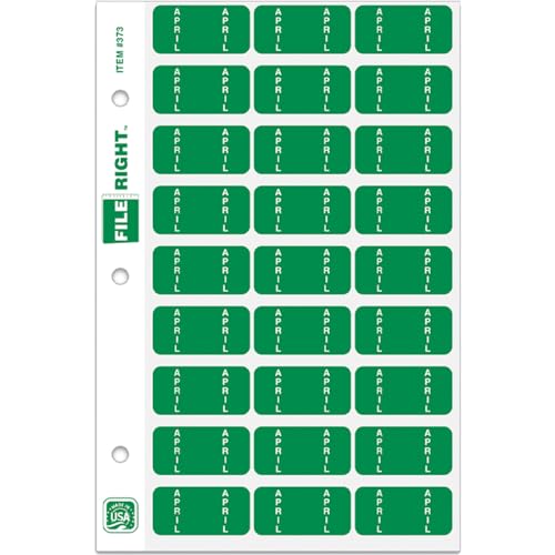 File Right Month Labels Ringbooks Set - Organize Your Documents with 270 Month Labels/Ringbooks Set - 1-1/2" ×3/4" Size Premium Labels for Document Management in Automotive Workshops, Office