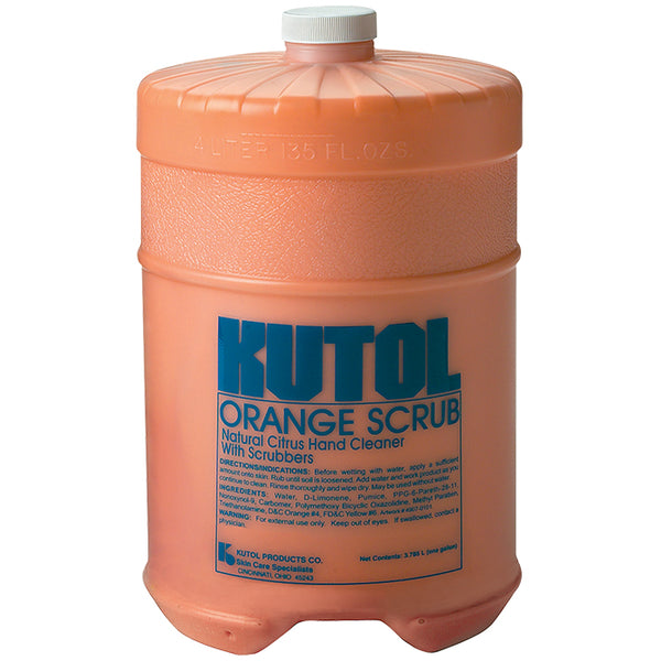 Orange Scrub Hand Cleaner - Heavy-Duty Citrus-Based Formula with Natural Scrubbers & Mineral Oil Solvent - Removes Grease, Ink, Paint, Tar & More - 128 oz Deluxe Refill Gallon