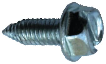 Slotted Hex Head License Plate Screws - 6mm × 16mm Stainless Steel - Universal Fit Rust-Resistant Screws for Car Dealerships - Bulk Pack of 100