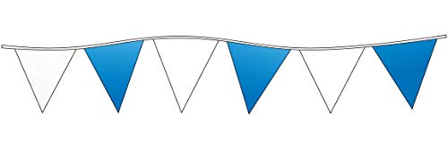 Triangle Pennants for Car Dealerships - 105' Long Outdoor Banner with 48 12" x 18" Polyethylene Flags - Durable 4 mil Plastic Pennants with Easy Installation Ties - Auto Lot Decorations