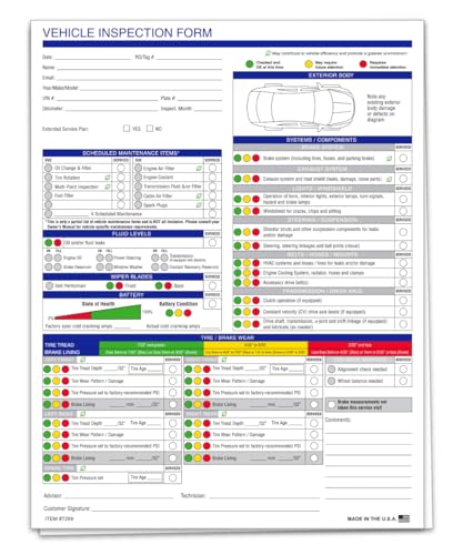 automotive multi point inspection form