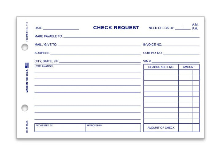 check request form