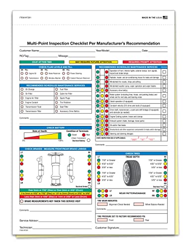 general vehicle inspection checklist