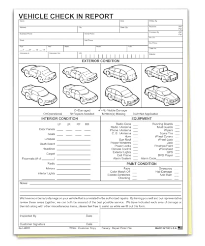 vehicle check in report