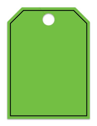 Jumbo Blank Car Dealer Mirror Hang Tags with Black Frame - Fluorescent Colors Large Size (8-1/2" × 11-1/2") Tags for Auto Dealership Supplies - Durable 11-Point Stock Material