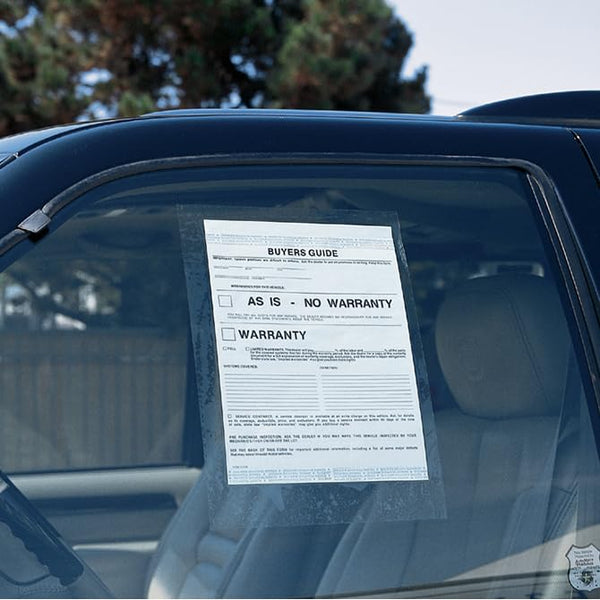 Premium Static Cling Holder Sheet for Buyer’s Guides – 10" x 13-1/2" Reusable Window Static Cling Display – Transparent, Easy Installation, Ideal for Car Dealerships & Real Estate