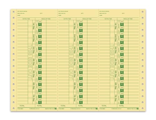 Time Clock Cards for Regular & Extra Time Tracking