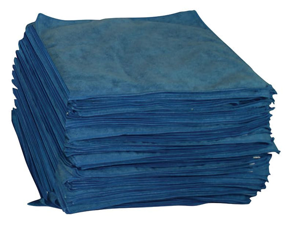 Plush Blue Microfiber Detailing Towel - 15" x 15" Cloth for Automotive Cleaning, Polishing, and Wax Removal - Hemmed Edges, Machine Washable