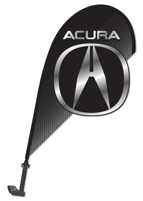 3D Clip-On Paddle Flags with Car Manufacturer Logos - Premium 2-1/2' Tall Durable Fiberglass Pole - Wind-Resistant Design, Printed on Both Sides