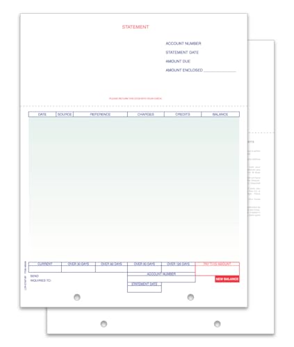 Laser Statements for Automotive Dealerships and Service Centers - 8-1/2" x 11" 1-Part 20# White Laser Paper - Compatibile with Most Computerized Systems - Horizontal/Vertical Perforation