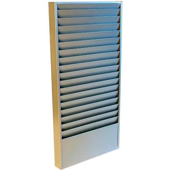 Premium 18-Pocket Steel Repair Order Rack - 24 Gauge Gray Steel Racks for Automotive Repair Orders - Large 28"H × 13"W × 2"D Rack with 12-1/2"W × 5"D Pocket