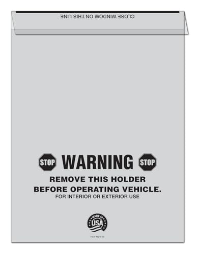 Premium Fold Over Forms Holder for Vehicle Documents – 9-1/2" x 14" Clear Plastic Pouch – Secure Inside or Outside Vehicle – Easy Roll-Up Window Installation