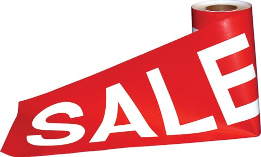 Premium Super Sized Sale Tape - High-Visibility Promo Banner (12" x 300') - Durable 4-Mil Poly Material - Ideal for Events and Retail Displays